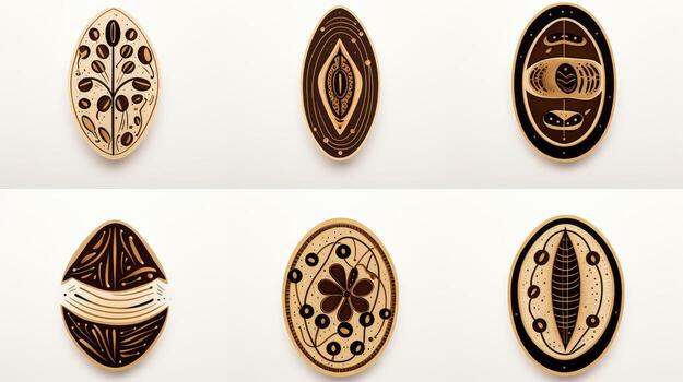 stylized coffee bean doodle photo