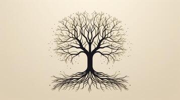 interpretation tree with roots graphic photo