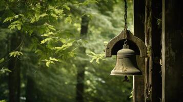 rustic bell on wall photo