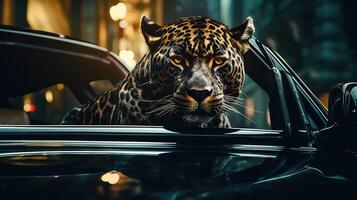 luxury leopard black background photo
