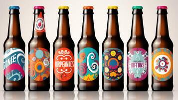 playful beer bottle template photo