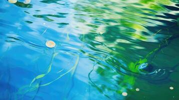 pond abstract green and blue background photo