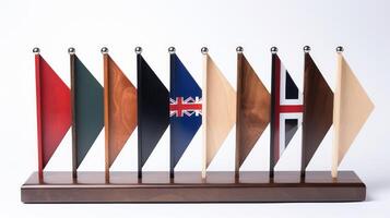 showcase wood with flag photo