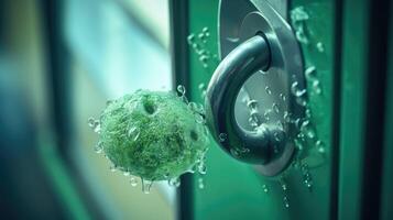bacteria disinfecting door handle photo