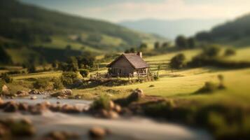 thatched blurred background house photo