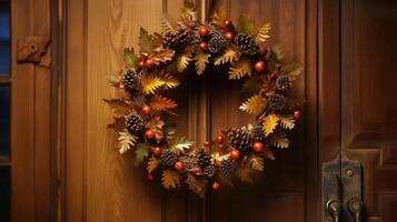 rustic oak leaf wreath photo