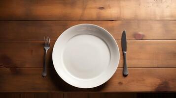 napkin empty plate on table photo