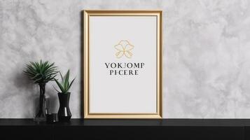 classic frame on wall mockup photo