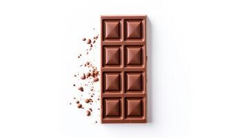 bar milk chocolate white background photo
