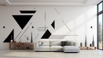 geometric wall with art photo
