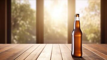 empty blank beer bottle photo