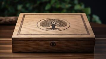 box engraved wood effect photo
