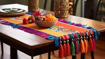 tassels table runner photo