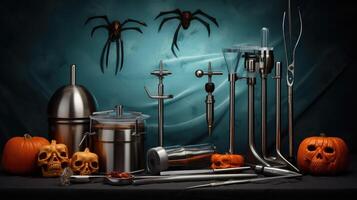 haunted halloween scary background photo