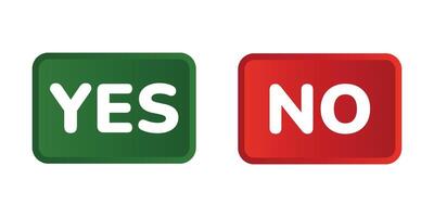 the yes button is green and the no button is red vector