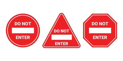 Entry is prohibited from collecting signs vector