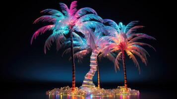 glowing transparent palm tree photo
