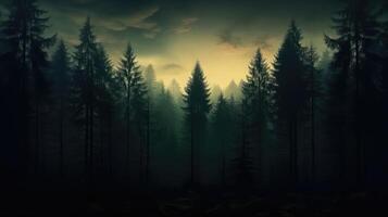 trees dark gradient photo