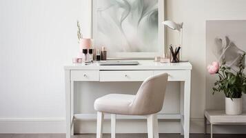 compact white desk photo