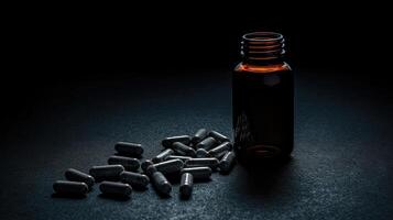regimen empty black pill bottle photo