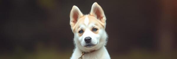 Playful puppy enjoys a sunny day outdoors in a vibrant green landscape photo