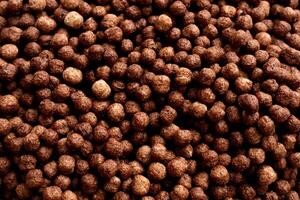 dry breakfast chocolate balls top view photo