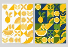 Lemon minimalist geometric design for banner vector