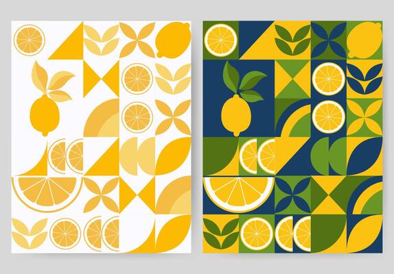 Lemon minimalist geometric design for banner