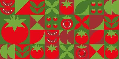 Tomato minimalist geometric design for banner and card vector
