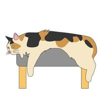 Lazy cat lying on a sofa chair Pet Illustration vector