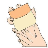 Hand holding unique square Perfume illustration vector