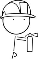 Fireman with a fire extinguisher vector