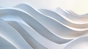 Smooth flowing waves in soft white contours photo