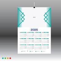 4 colored 12 month 2025 wall calendar design for any kind of use vector