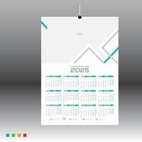 2025 wall calendar design for 12 month use vector