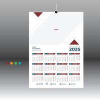 12 month 2025 wall calendar design for best user vector