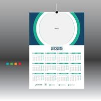 2025 wall calendar design for 1 year use vector