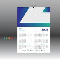 2025 wall calendar design for 12 month need vector