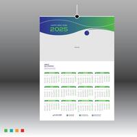 2025 wall calendar design for you to 12 month vector