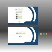 Business card template with blue and green colors vector
