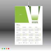 12 month 2025 wall calendar you can use any color or 4 color vector