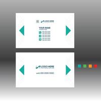 Business card template with a green and blue color scheme vector