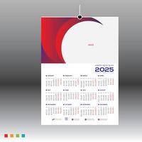 12 month 2025 wall calendar design layout vector