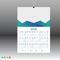 12 month 2025 simple wall calendar design vector