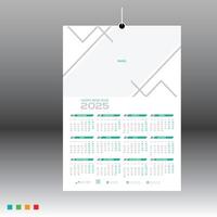 2025 wall calendar design for 1 year vector