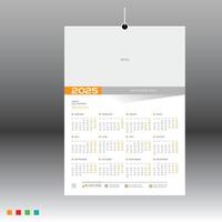 2025 wall calendar design for any kind of use vector