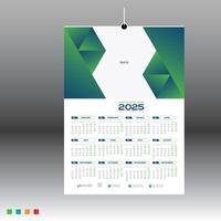 12 month 2025 wall calendar print design vector