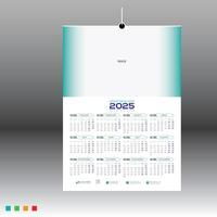 4 colored 12 month 2025 wall calendar or any kind of use vector