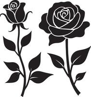 Intricate Rose Silhouettes Design vector