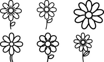 Intricate Floral Silhouette Set vector